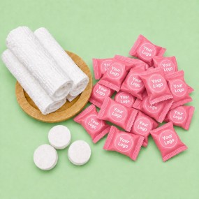 Bedruckte Handtuchtabletten | Individuelle Reise- und P...